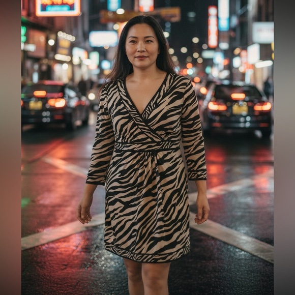 Zebra Print Dress Medium - Picture 2 of 4